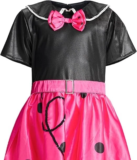 IKALI Niños Niñas Años 50 Calcetín Hop Disfraz, Vestido Elegante Caniche Falda Conjunto 7-8 Años Foto 2 de 4