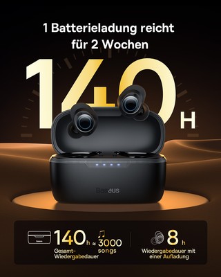 Baseus Bluetooth Kopfhörer Kabellos mit -48dB Hybride Aktive Geräuschunterdrücku