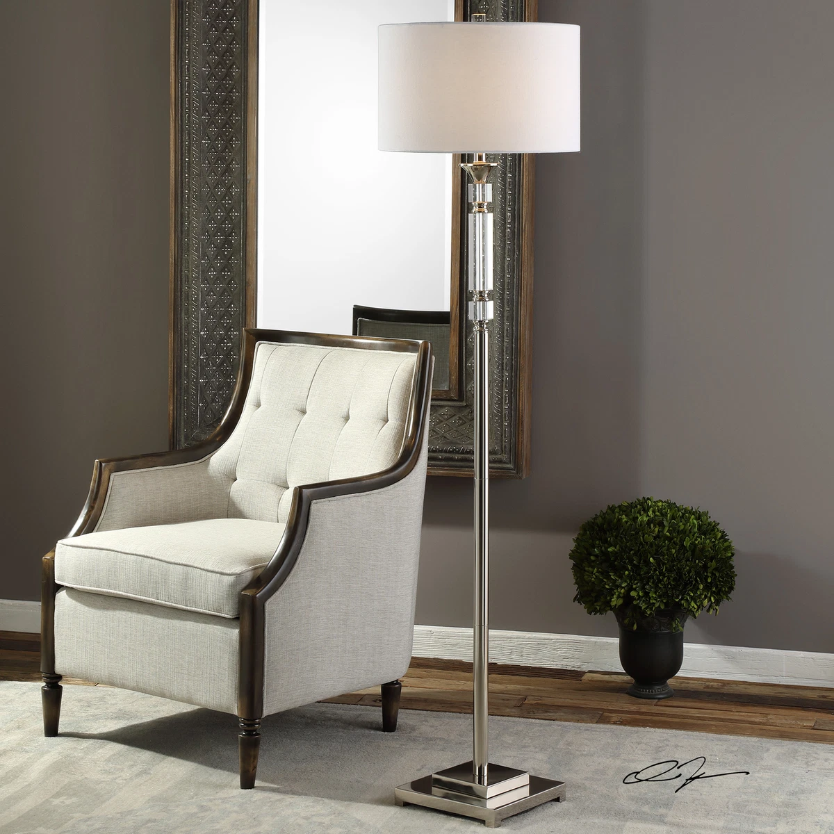 Stacked crystal floor on sale lamp