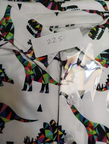 Proud 90 Golf Is Fun Mens L Polo Reptar White Multicolor Dinosaur Athletic - Picture 11 of 11