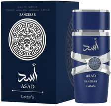 Asad Zanzibar by Lattafa for Men Eau de Parfum Spray 3.4 Oz 100 Ml Brand New Box