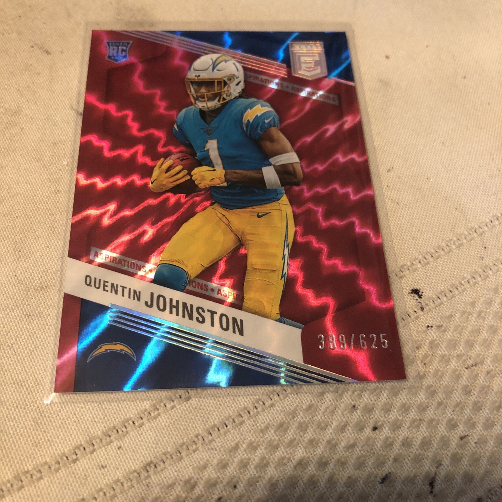 Quentin Johnston RC 2023 Panini Donruss Elite #176 Red Aspirations Shimmer/625