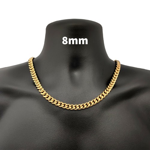 Miami Cuban Curb Link Chain Necklace 18k Gold Plated Stainless Steel Never Fades - 第 17/19 張圖片