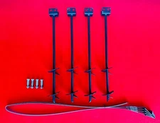 Mobile Home Parts Set of 4 Auger Type Anchors Tie Down Straps & Bolts