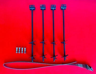 HOME PRIDE Mobile Home Parts Set of 4 Auger Type Anchors Tie Down Straps & Bolts