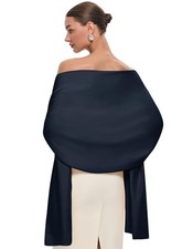Women's Pashmina Shawl Wraps for Evening Dress Large One Size Dark Slate Blue