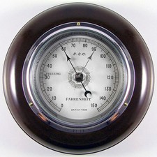 GEC bakelite cased wall hanging bimetallic thermometer 6.5 inch diameter 1950s