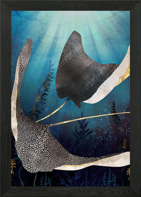 Metallischer Stachelrochen gerahmtes Wandbild Poster Leinwanddruck Bild