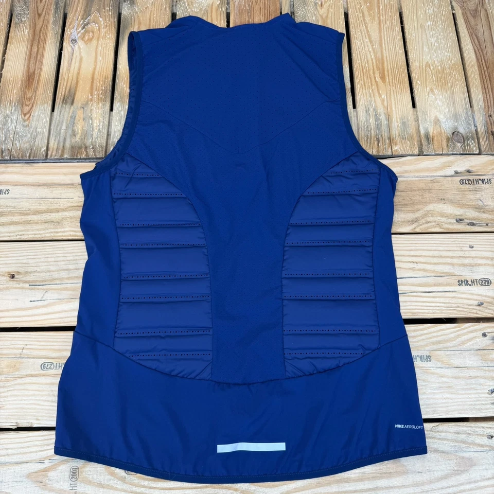 Nike AeroLoft Flash Running Vest Blue Reflective Goose Down Men’s Size Large - Image 2 of 4