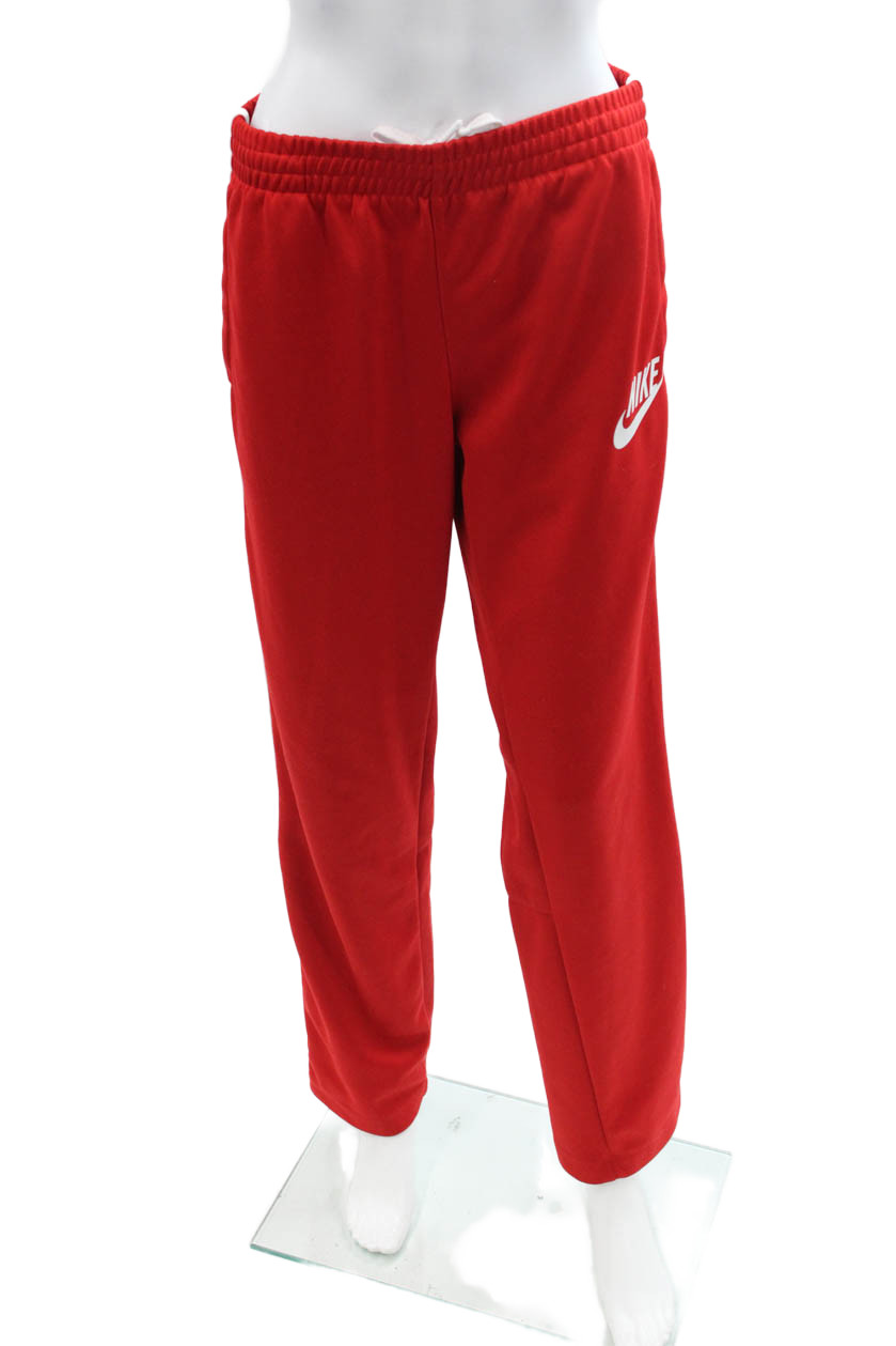Nike Men Red Polyester Drawstring Sweatpants Size… - image 1