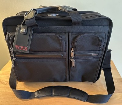 TUMI Alpha Black Ballistic 26160D4 Expandable Laptop Briefcase Organizer Bag EXC
