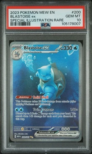 Blastoise EX 200/165 Special Illustration Scarlet & Violet 151 PSA 10