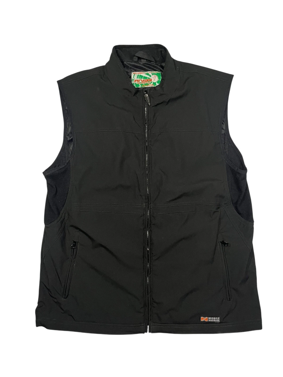 ANSAI MOBILE WARMING Black Heated 7.4 VOLT BATTERY POWER VEST Jacket Men's L
