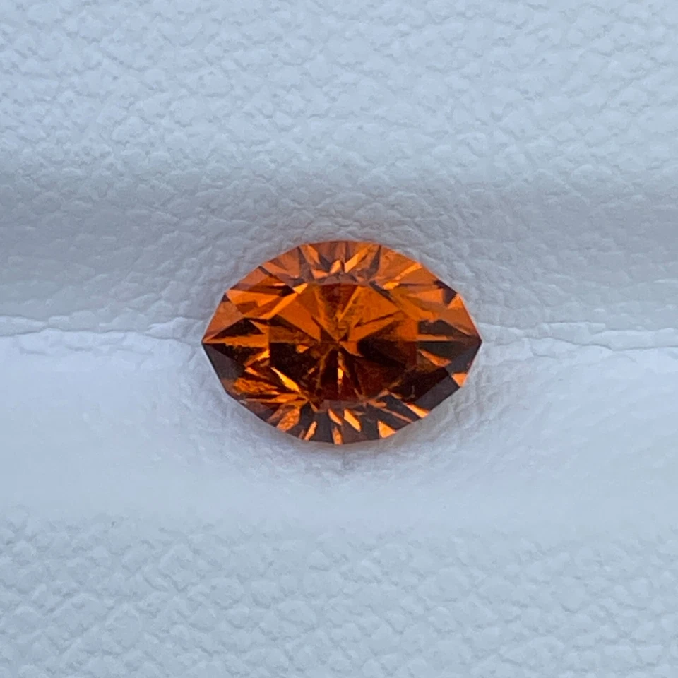 Natural Orange Precision Marquise Hessonite Garnet 1.24 Cts Engagement Ring Gem - Image 2 of 4