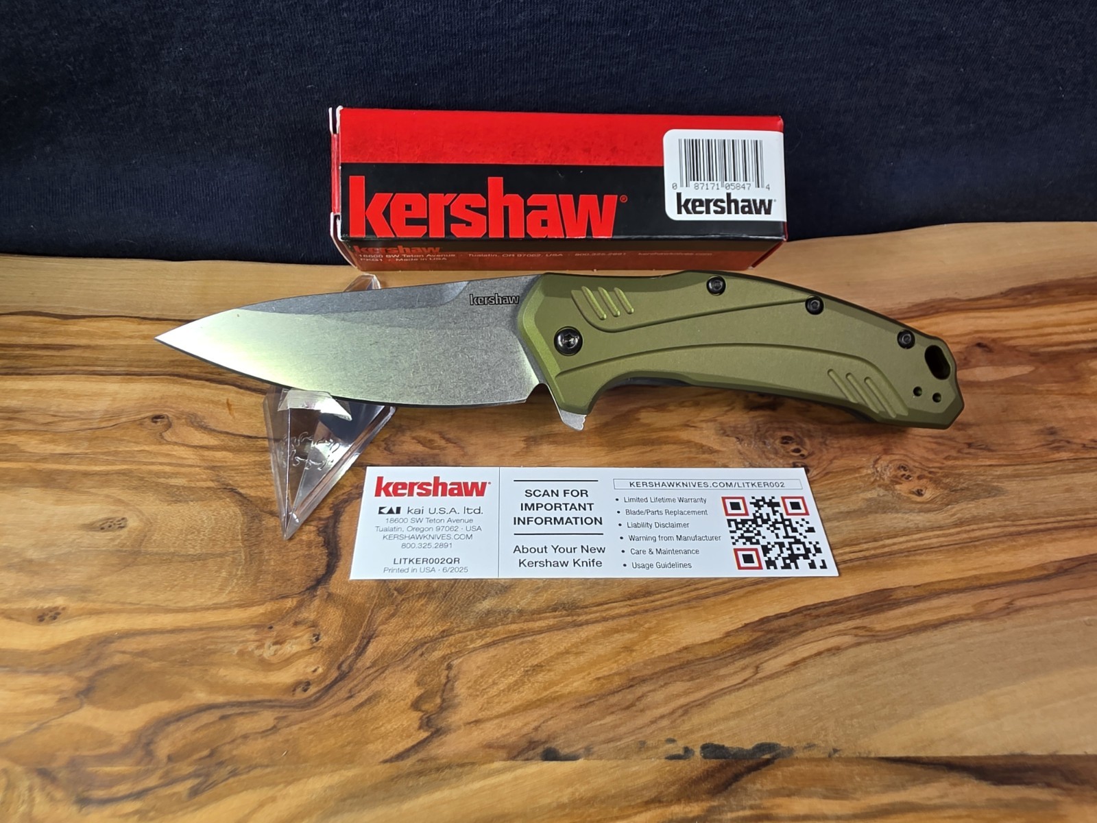 Kershaw Link Green Aluminum Handle Scales & MagnaCut Steel F