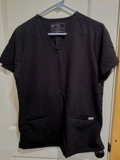 FIGS Technical Collection Unisex Medical Scrub Top, Solid Black, Size M