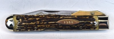 ROBERT KLAAS KISSING CRANE SOLINGEN GERMAN STAG SWING GUARD LOCK BACK KNIFE 1976