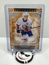 2024-25 Upper Deck Artifacts Anders Lee Dual Fight Strap Orange Material # 09/15