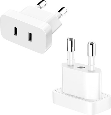 Pack of 2 EU Plug Adapter, US to EU Adapter for Sockets, Plug Adapter Japan