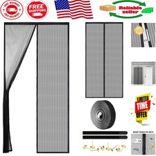 Pet and Kid Friendly Magnetic Screen Door 38x80 - Keeps Bugs Out, Lets Breeze In