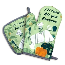 I'll Feed All You Fxxkers,Oven Mitts and Pot Holders Sets of 2,Funny Oven Mitt,C