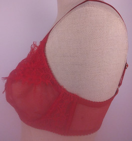 L'Agent By Agent Provocateur Red Ultra Sheer Seductive Underwired Bra Size 34 DD