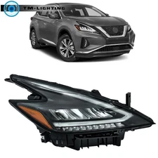 Headlight For Nissan Murano 2022 2023 Passenger Side RH Black Housing LED Type