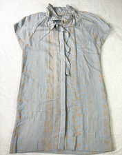 Finley Dress XS Blue Striped Tunic Classic Preppy Shirtdress Made USA Pockets