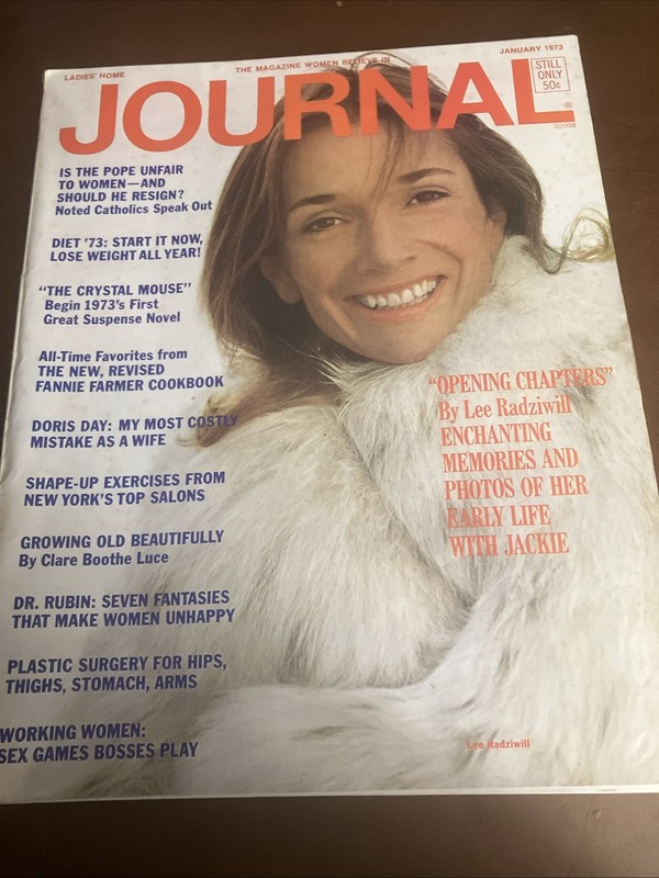 Ladies Home Journal Jan 1973  Jackie Kennedy, Doris Day, Fannie Farmer Cookbook 