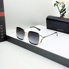 Gucci GG0593SK Gold Metal Gray Gradient Square Sunglasses 59mm Unisex