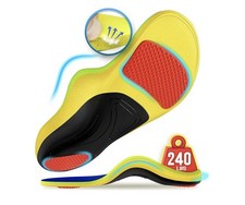 240 lbs Plantar Fasciitis Insoles Men Women, 100 Memory Foam Comfort Heavy Duty