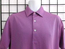 DONALD ROSS    MENS SMALL  BLUE  PINK STRIPED / PERFORMANCE POLO / GOLF SHIRT