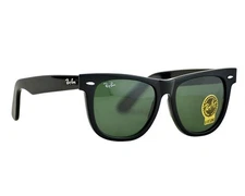 Ray-Ban Sunglasses RB2140 Original Wayfarer Black Frame Green Lenses 54mm Unisex
