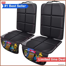 Car Seat Protector 2 Pack Waterproof 600D Oxford Fabric Nonslip Mesh Pockets