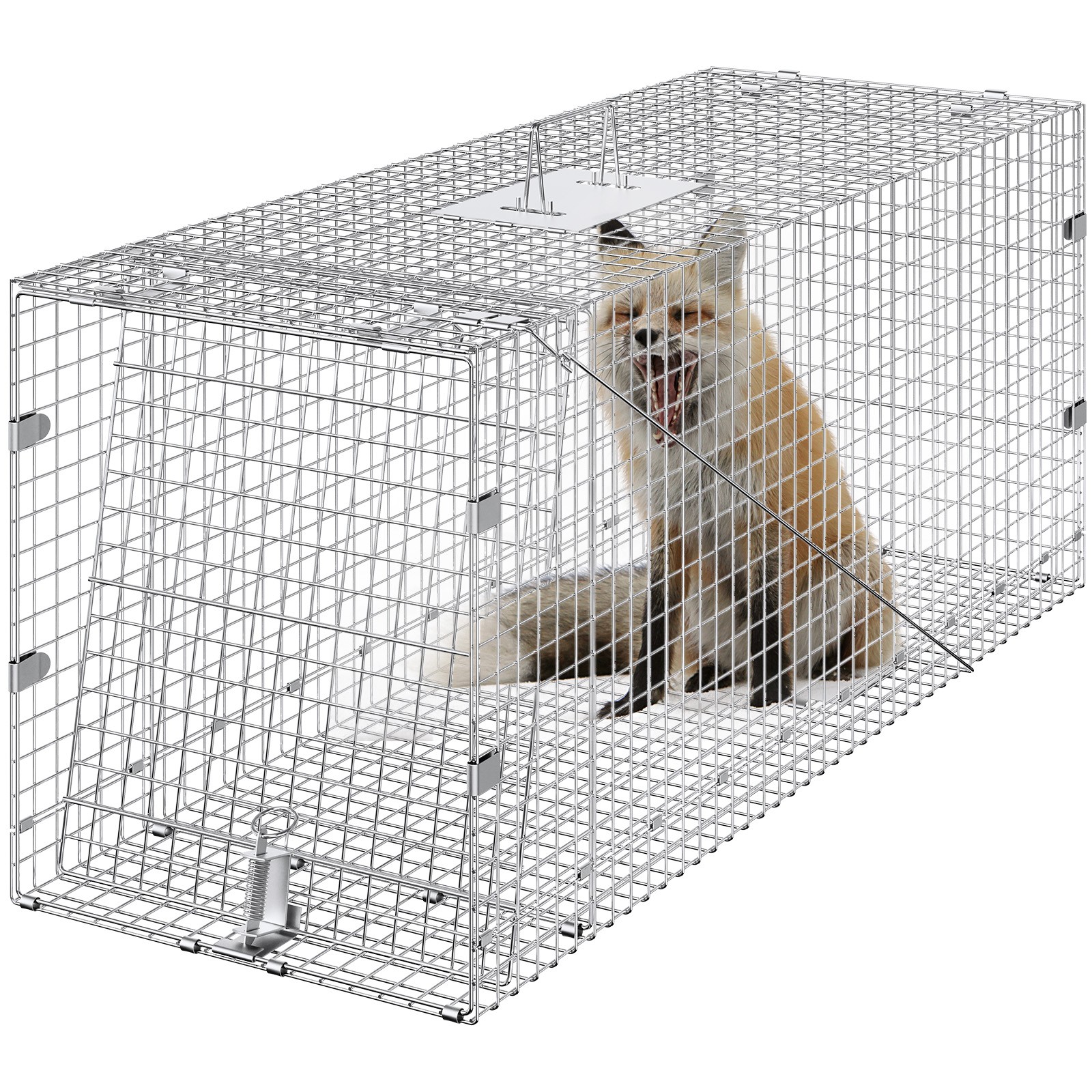 Cage Piège Animaux 1067x406x457 mm Métal Galvanisé pour Capture Extérieure