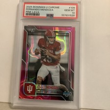 Bowman 2025 Bowman U Chrome Fernando Mendoza #109 Pink Lava RC PSA 10
