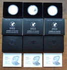 Three 2022W US American Eagle 1 Troy Oz .999 Silver $1 Proof Coin OGP COA