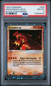 GROUDON EX 2003 POKEMON BLACK STAR PROMO CARD 002 PSA 8 NM-MT