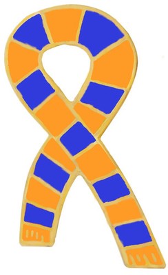 Braintree Supporter orange und blau Schal Pin Anstecker - vergoldet