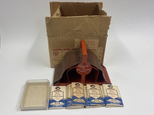 Vintage B&W Brown & Williamson Cigarette Papers & Dispenser Original Box Lot