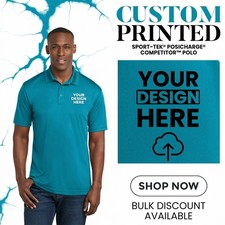 Sport-Tek Custom Printed PosiCharge Competitor Polo Gift For Him S-3XL