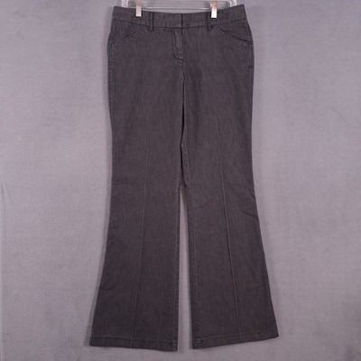 Express Dress Pants Womens 8 L Black Editor Pleated Mid Rise Bootcut Grunge 