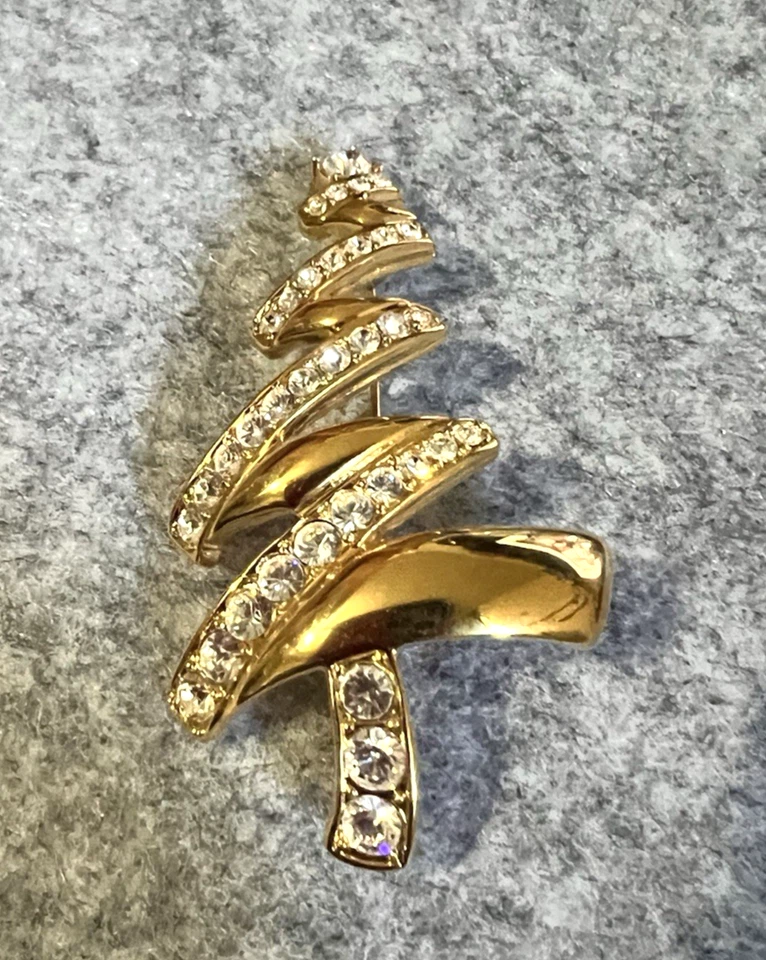 Broche de pedrería de árbol de Navidad abstracto Monet de colección Foto 3 de 4