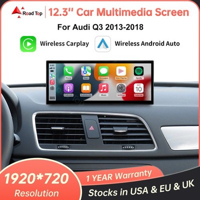 12.3' Wireless Carplay Touch Screen Stereo Multimedia Navi For Audi Q3 MMI3G/RMC