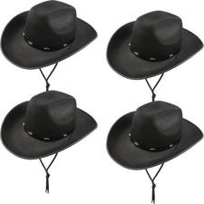 4 Pack Cowboy Hat Felt Studded Western Rodeo Texan Cowboy Cowgirl Hat for Adu...