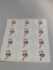 VINTAGE 80’S TREND CHRISTMAS CANDY CANE SCRATCH N SNIFF STICKERS