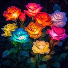 Solar Lights Outdoor Waterproof for Garden Decor, 4 Pack 4 Pack, Multicolor