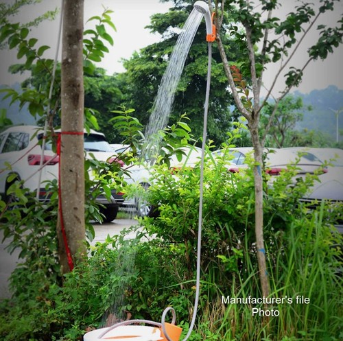 Portable Outdoor Camping Shower Set-Rechargeable - USB or 12v car battery