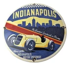 Vintage Indianapolis Speedway Sign - Porcelain Motor Racing Automobilia Sign