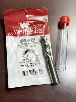 WHITESIDE MACHINE COMPANY Whiteside UD5162 Up/Down Cut 1/2” Carbide Spiral Bit Made In USA